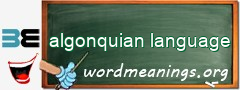 WordMeaning blackboard for algonquian language